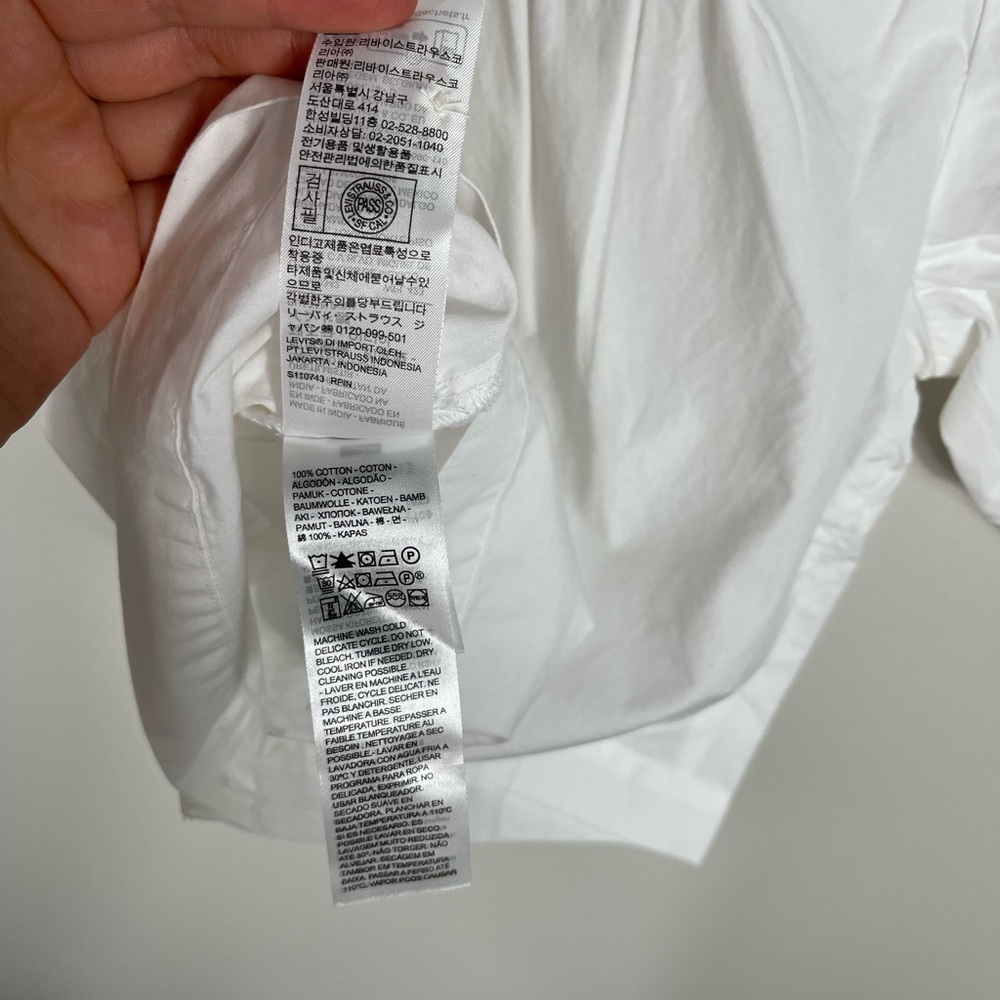 Levi’s Women's Simone Top Elegant White Blouse with Lace Trim and V-Neck NWT - Picture 12 of 15
